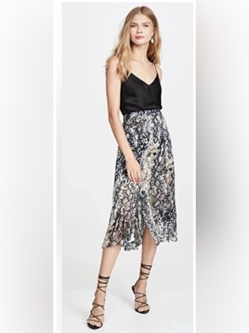 Alice and Olivia Athena Animal Print Midi Skirt NWT size 2